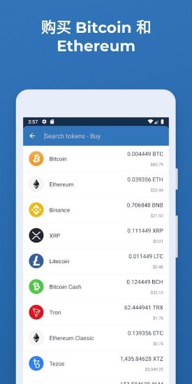 Bithumb客户端界面示意图