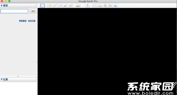 谷歌地球全黑界面示意图