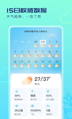 天气界面示意图